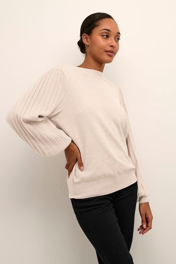 Chandail beige manche bouffante Kaffe - 10507905