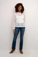 Charger l&#39;image dans la galerie, Blouse dentelle - Cream - 10607994 - Blanc
