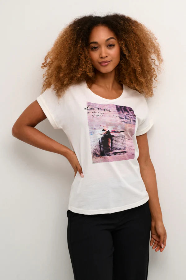 T-shirt - Cream - 10612938 - Ancient scroll