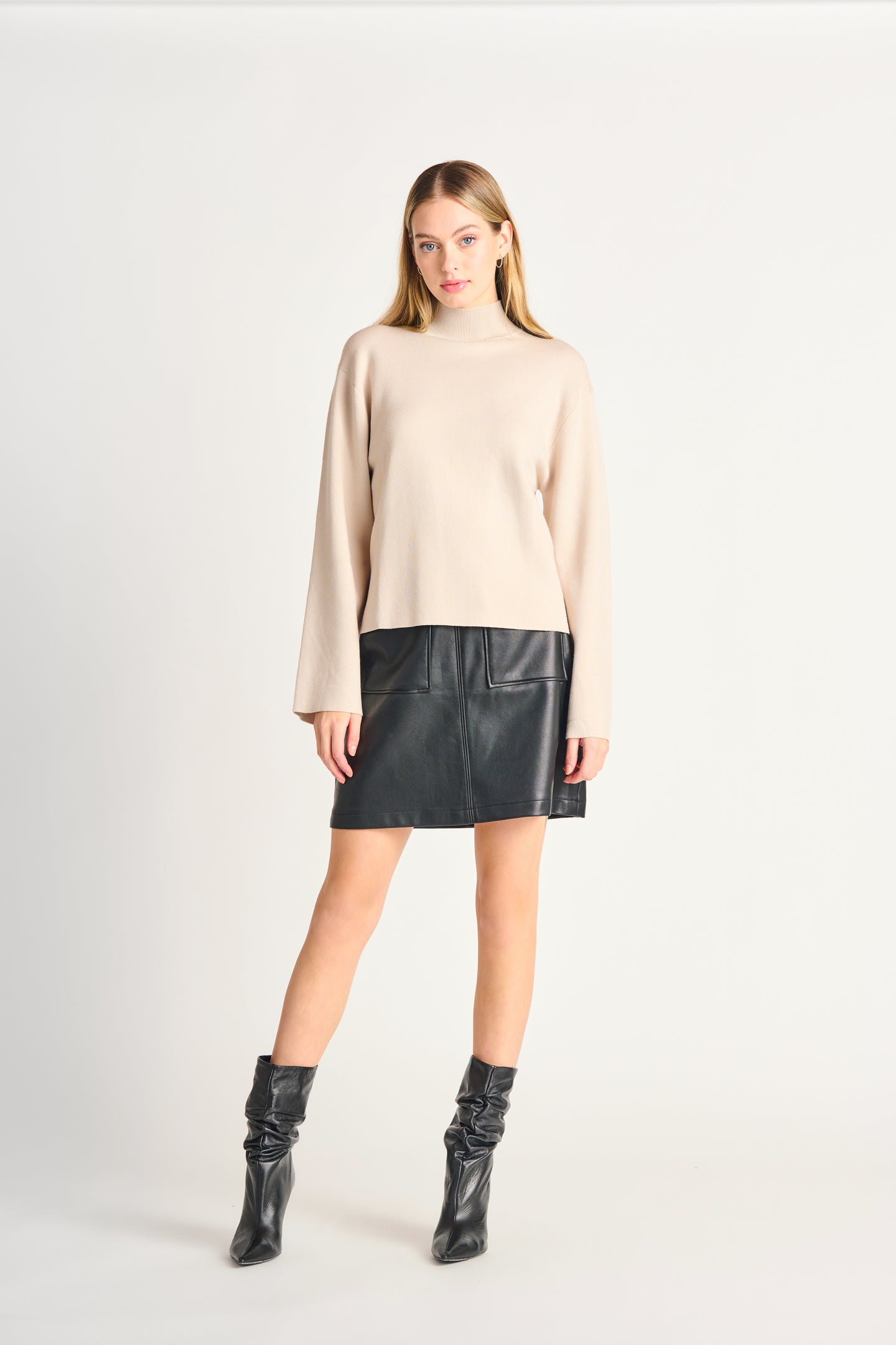 Jupe cuirette noir  black tape - 2222210T-noir