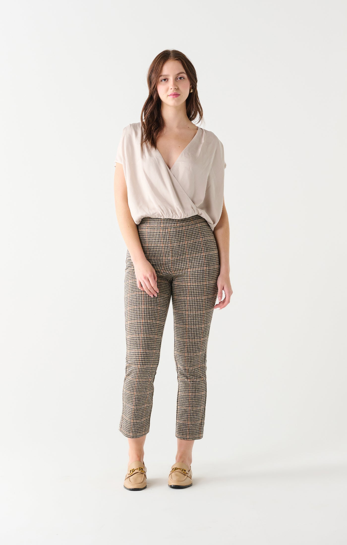 Pantalon pied poule black tape - 2222226T-pied de poule marron