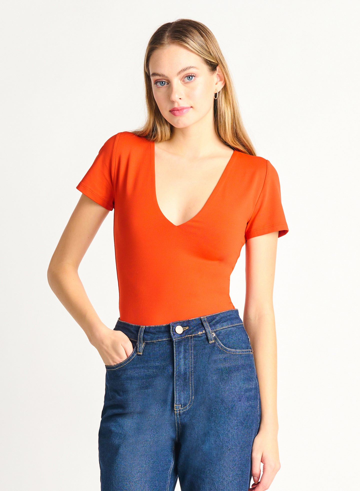 Bodysuit orange  black tape - 2222350T