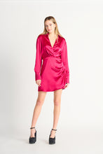 Charger l&#39;image dans la galerie, Robe cache coeur fushia black tape - 2222628T
