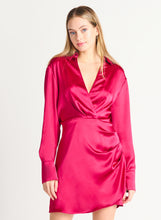 Charger l&#39;image dans la galerie, Robe cache coeur fushia black tape - 2222628T
