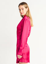 Charger l&#39;image dans la galerie, Robe cache coeur fushia black tape - 2222628T
