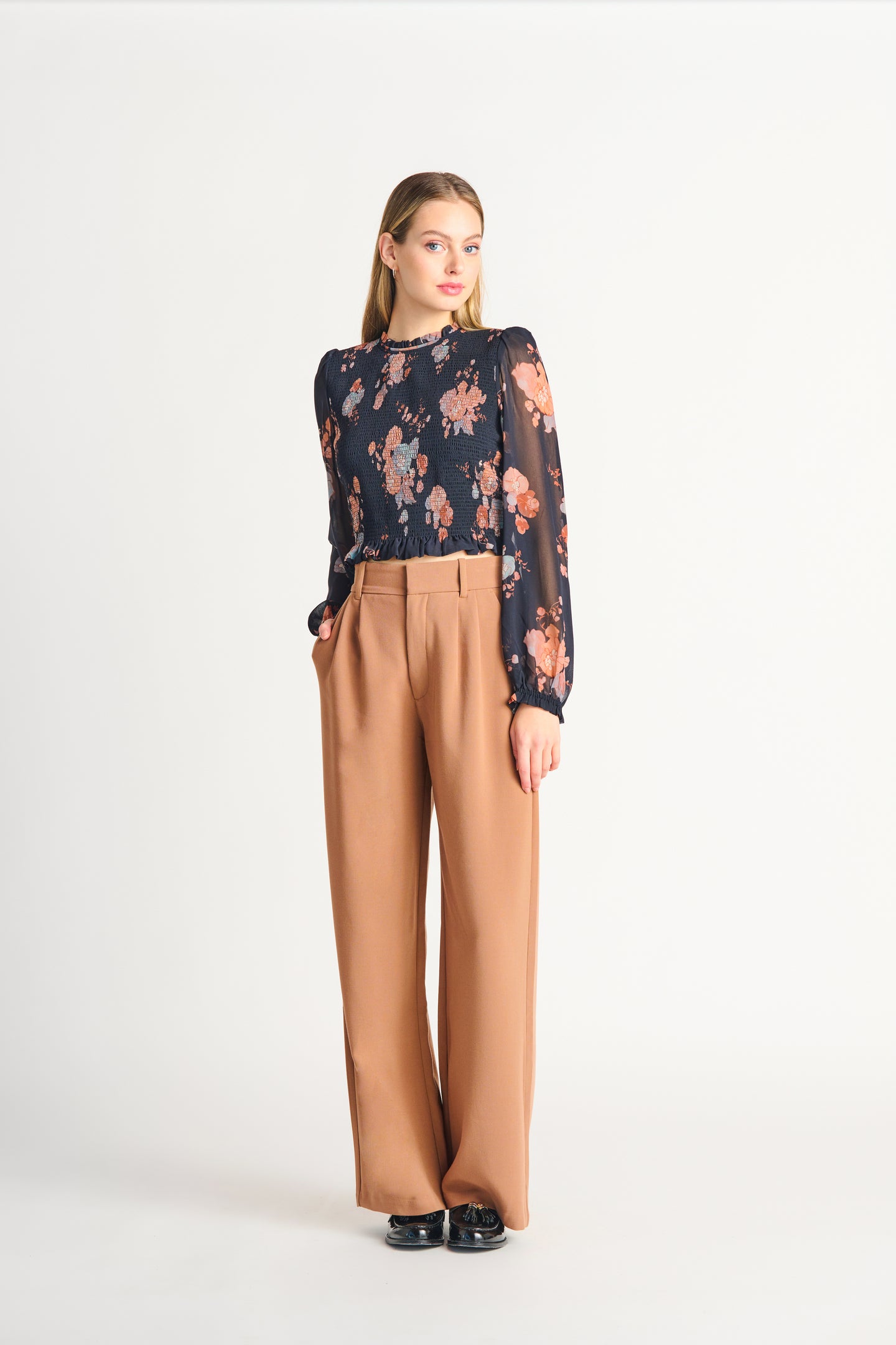 Blouse floral tauve Black tape - 2223504 T - floral tauve