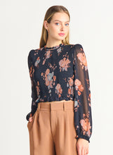 Charger l&#39;image dans la galerie, Blouse floral tauve Black tape - 2223504 T - floral tauve
