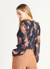 Charger l&#39;image dans la galerie, Blouse floral tauve Black tape - 2223504 T - floral tauve
