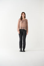 Charger l&#39;image dans la galerie, Blouse léopard rose black tape - 2223544T-animal marron/rose
