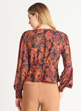 Charger l&#39;image dans la galerie, Blouse paisley orange/violet black tape - 2223708T- paisley orange/violet
