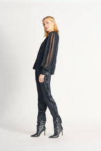 Charger l&#39;image dans la galerie, Blouse paillette manche ballon Dex - 2224058D-noir
