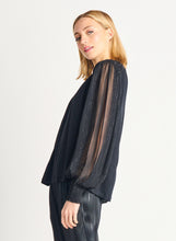 Charger l&#39;image dans la galerie, Blouse paillette manche ballon Dex - 2224058D-noir
