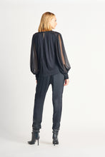 Charger l&#39;image dans la galerie, Blouse paillette manche ballon Dex - 2224058D-noir

