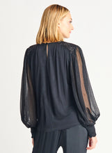 Charger l&#39;image dans la galerie, Blouse paillette manche ballon Dex - 2224058D-noir
