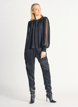 Charger l&#39;image dans la galerie, Blouse paillette manche ballon Dex - 2224058D-noir
