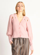 Charger l&#39;image dans la galerie, Cardigan tricot rose Dex - 2227071D- rose pastel
