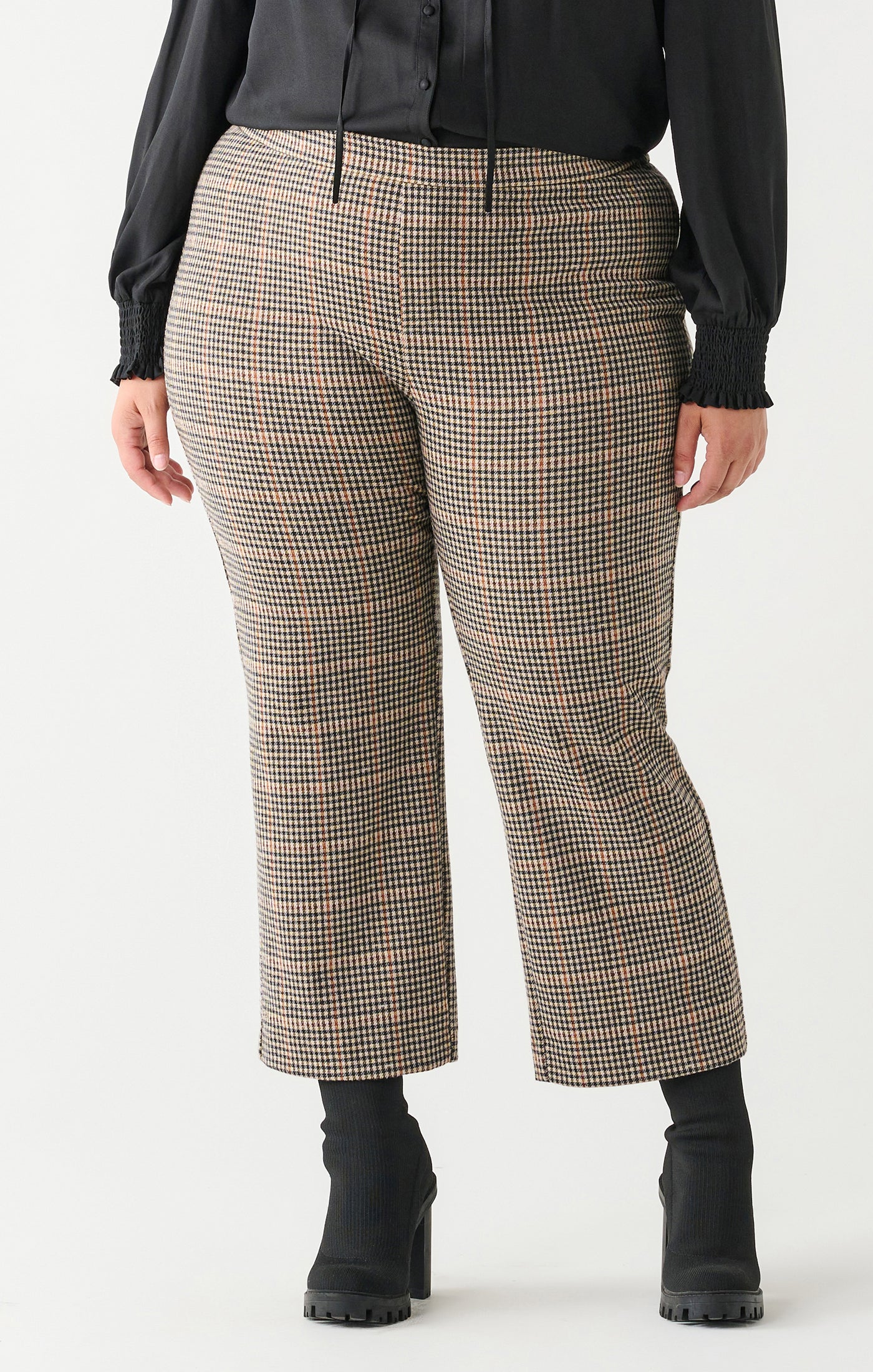 Pantalon carreaux Dex plus - 2272226DP-pied de poule marron