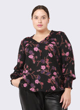 Charger l&#39;image dans la galerie, Blouse fleurie Dex plus - 2273527DP-pivoines rose pourpre
