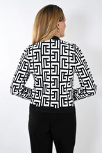 Charger l&#39;image dans la galerie, Cardigan bouton or noir/blanc Frank Lyman - 233848U-noir/blanc
