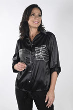 Charger l&#39;image dans la galerie, Blouse satin noir Frank Lyman - 233911U-noir
