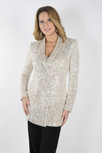 Charger l&#39;image dans la galerie, Blazer paillette champagne Frank Lyman - 239814U-beige/silver

