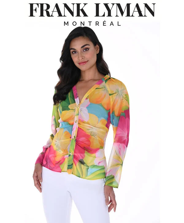 Blouse print Frank Lyman - 246483-fushia green