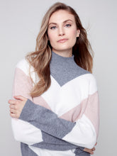 Charger l&#39;image dans la galerie, Tricot bloc couleur poudre Charlie b - C2518
