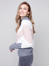 Charger l&#39;image dans la galerie, Tricot bloc couleur poudre Charlie b - C2518
