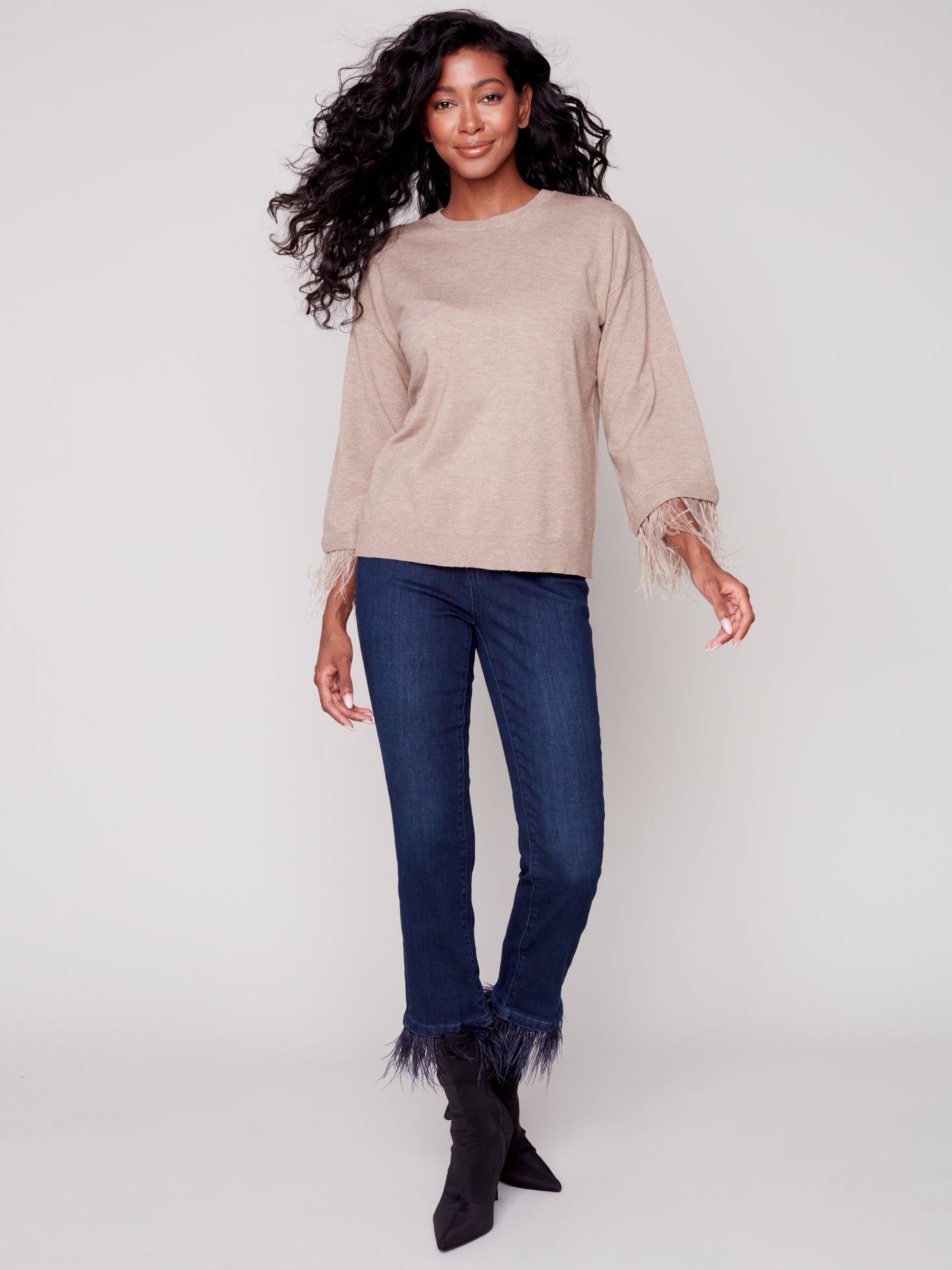 Chandail Camel manche plume Charlie b - C2602