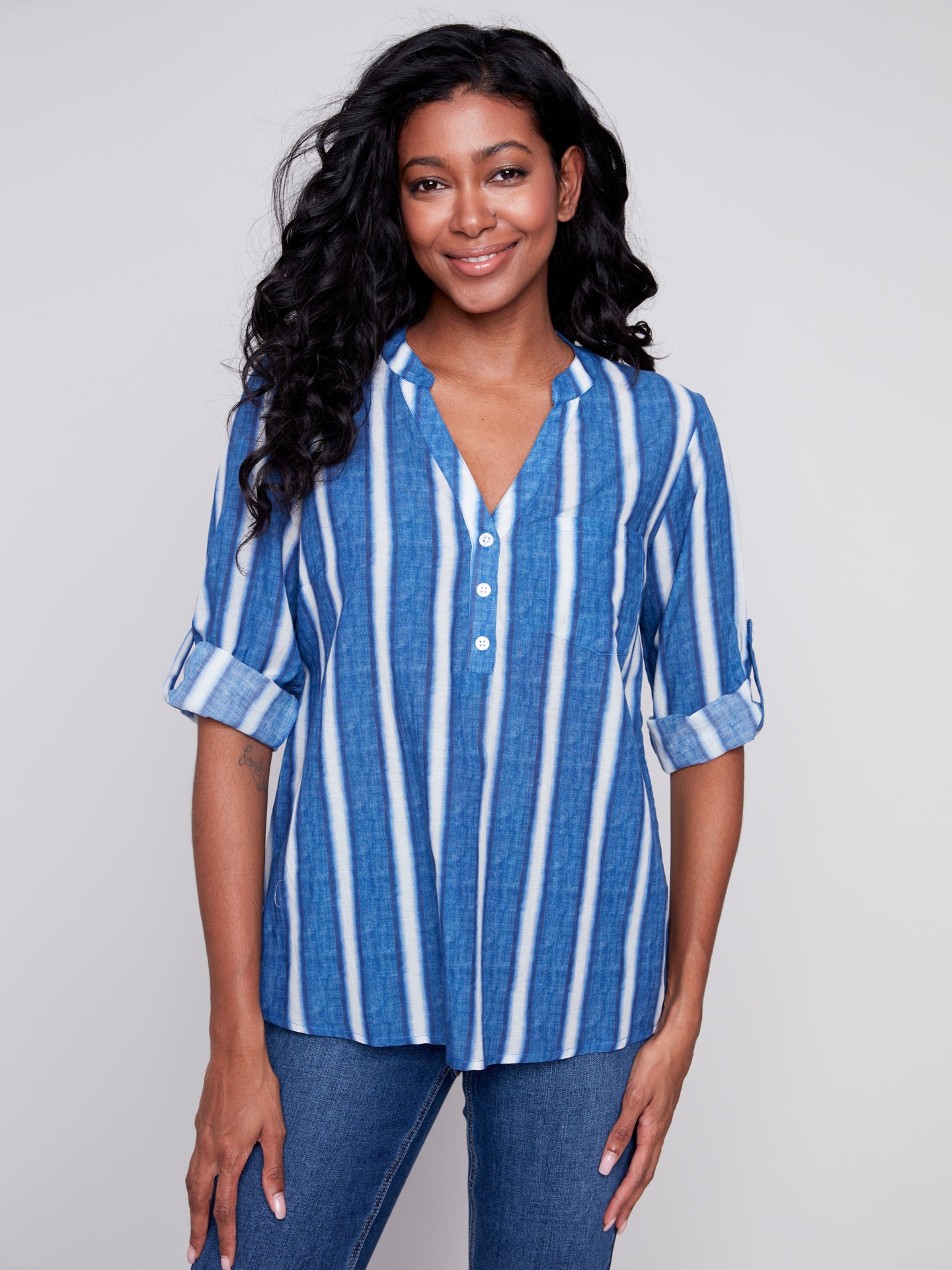 Chemise Charlie B - C4188D-884B- stripes