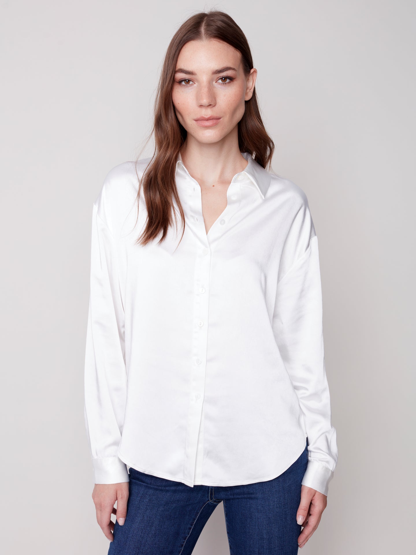 Chemise satin écru Charlie b - C4489