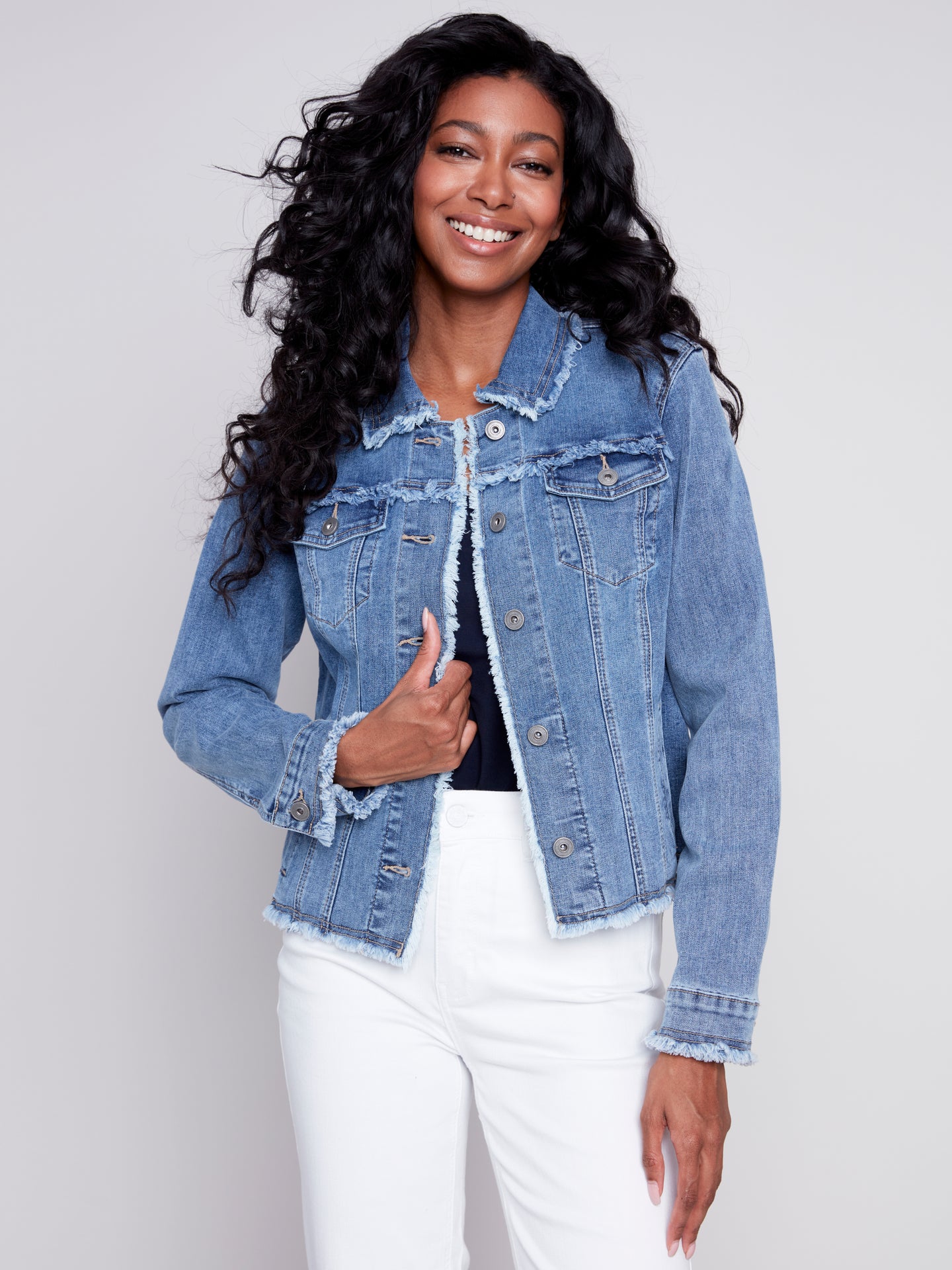 Jacket jeans Charlie B - C6233R-431A-bleu moyen