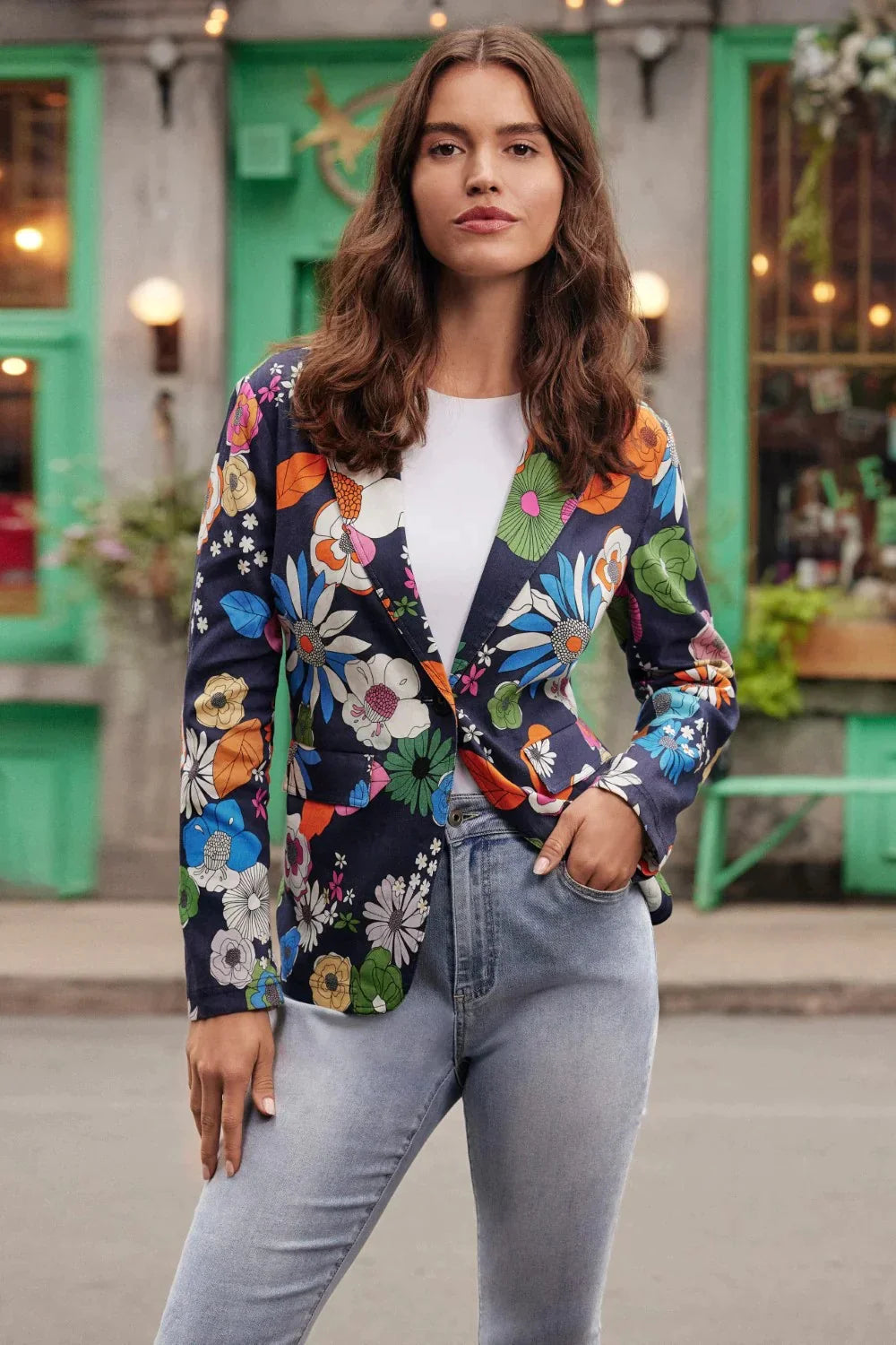 Blazer fleurie Charlie B - C6301P-913B-gardenia