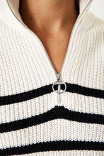 Charger l&#39;image dans la galerie, Tricot rayures beige  zip Garcia - H30245
