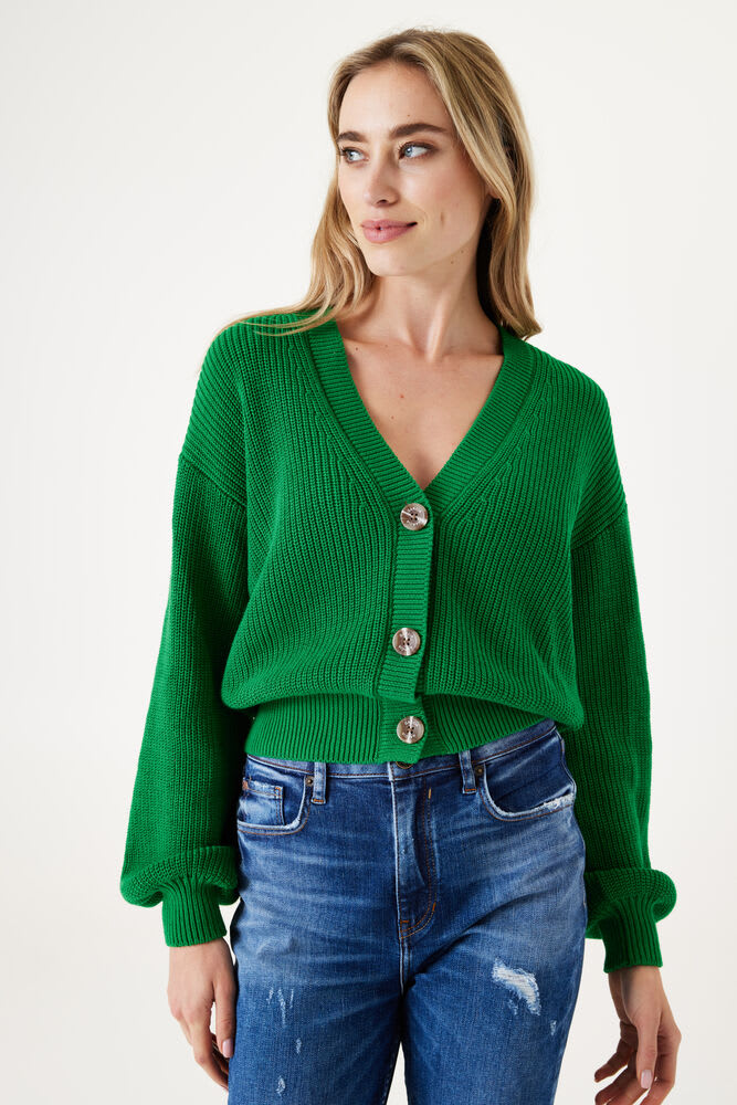 Cardigan tricot vert garcia - Z0009