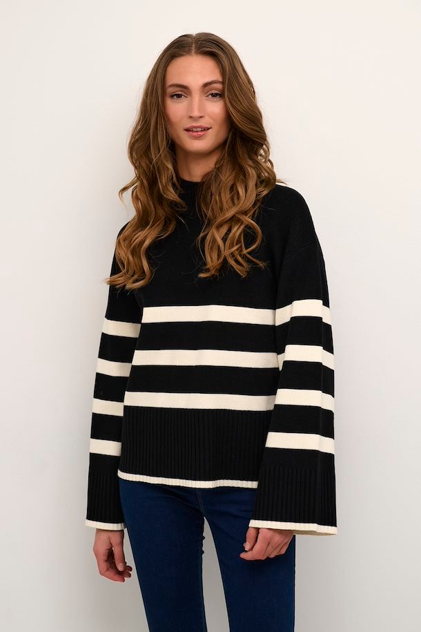 Tricot ray√© kaffe - 10507767-black deep