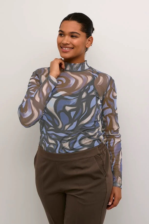 Haut Mèche - Kaffe Curve - 10582653-Blue Abstract