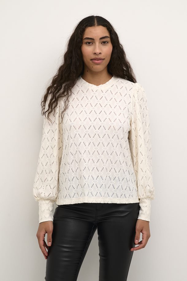Blouse - Kaffe - 10509099 - Chalk