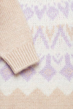 Charger l&#39;image dans la galerie, Tricot beige/lilas B Young - 20813649-melan
