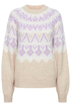 Charger l&#39;image dans la galerie, Tricot beige/lilas B Young - 20813649-melan
