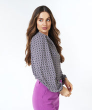 Charger l&#39;image dans la galerie, Blouse print mauve Esqualo - F23.30506
