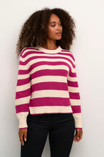 Charger l&#39;image dans la galerie, Tricot rayures fushia Cream - 10611880
