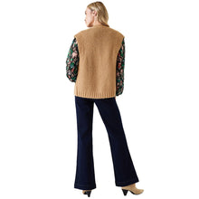 Charger l&#39;image dans la galerie, Cardigan sans manche en tricot camel Garcia - I30053
