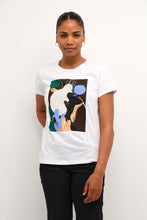 Charger l&#39;image dans la galerie, T-shirt paillette KAFFE - 10507896-optical white
