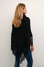 Charger l&#39;image dans la galerie, Poncho tricot Noir Cream - 10612087

