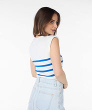 Charger l&#39;image dans la galerie, Camisole rayures Esqualo - SP24.07018 off white blue
