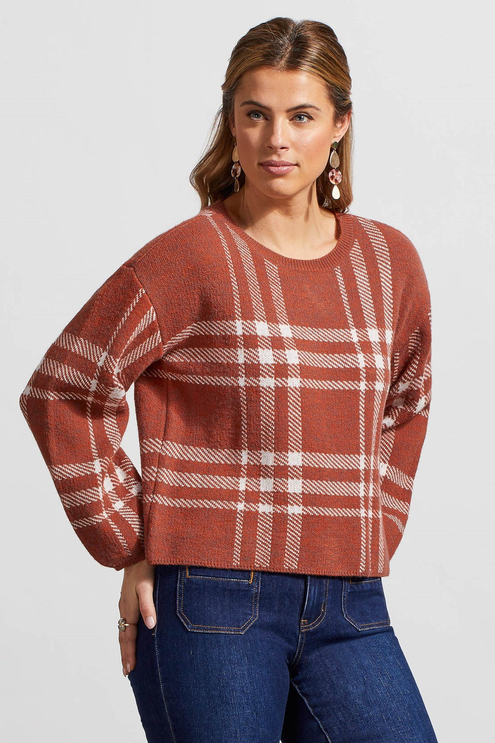 Tricot carreaux rouille Tribal - 1554O-3867-2987