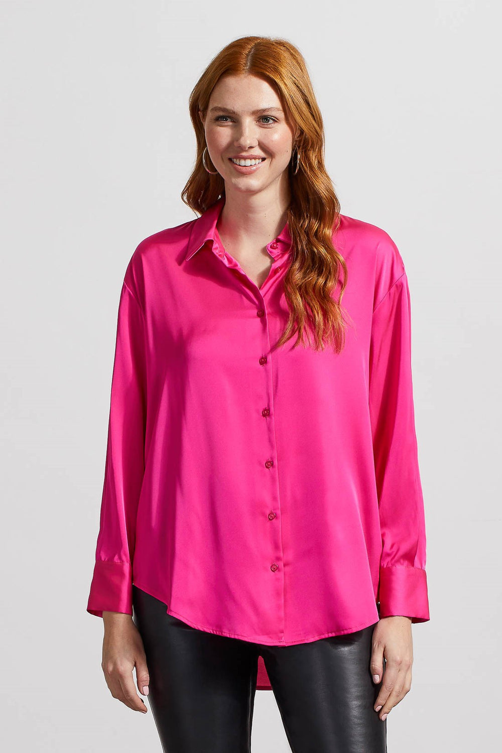 Blouse satin fushia Tribal - 7935O-4870-3003-fuchsia