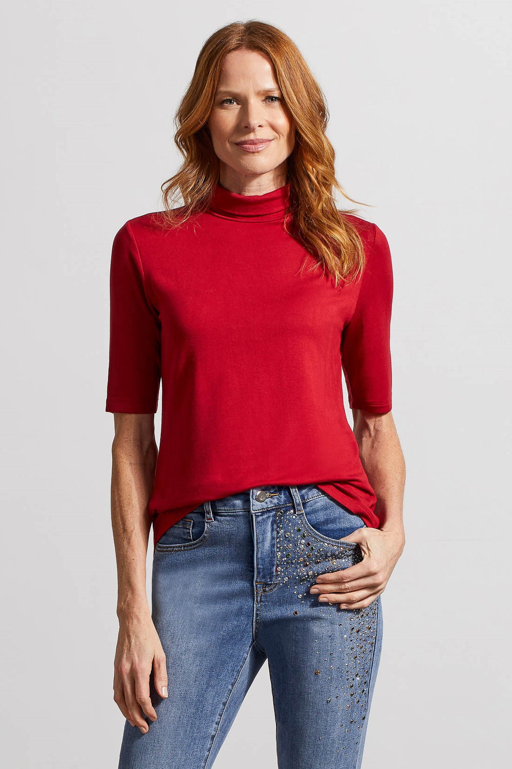 Chandail collet haut rouge Tribal - 7943O-2422-2430